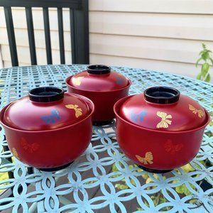 YSL Vintage Butterfly Bowl Set